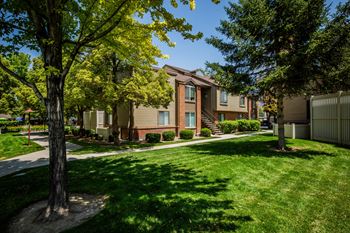 Beautifully landscaped lawns and courtyards